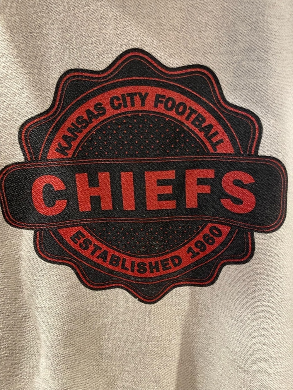 NFL Kansas City Chiefs Two-Tone Gray Zip Graphic Hoodie Size Womens Small - Picture 5 of 9